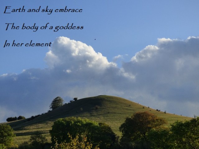 Earth and sky embrace The body of a goddess In her element