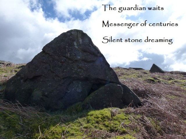 The guardian waits  Messenger of centuries Silent stone dreaming