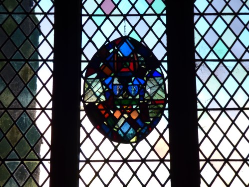 Mosaic of fragments of medieval glass