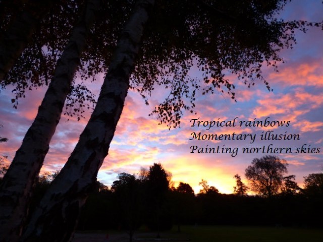 tropical rainbows, momentary illusion painting northern skies