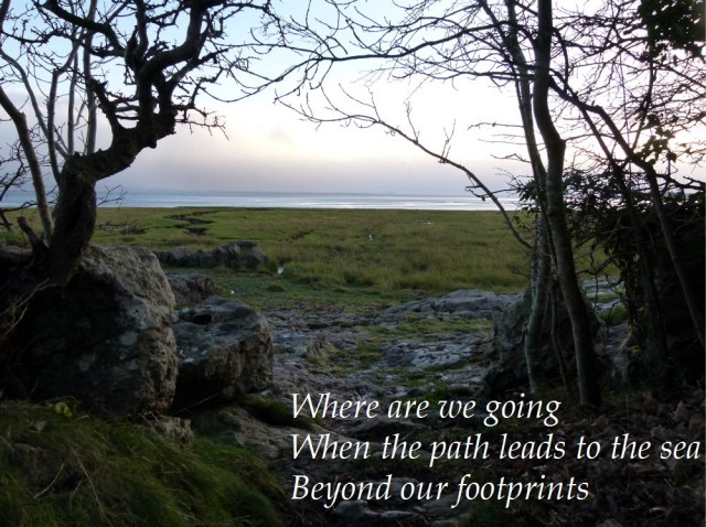 Where are we going When the path leads to the sea Beyond our footprints