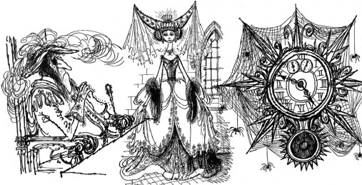 The Thirteen Clocks and the Wonderful O by James Thurber. Illustrations by Ronald Searle