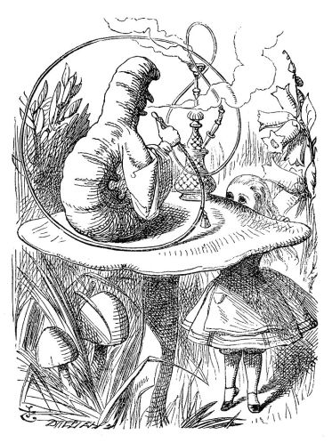 Tenniel's illustration of the caterpillar