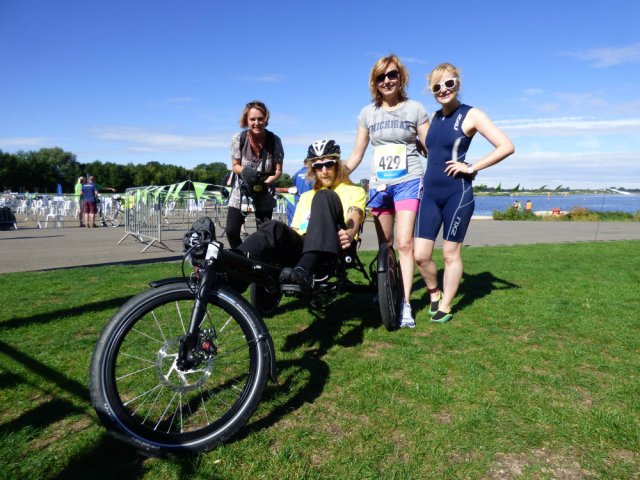 Nikki Mitchell of the BBC, Nick, Eva and Heather