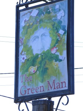 Green Man pub sign