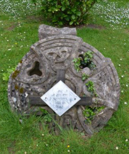 St David's Church Celtic Cross on ground